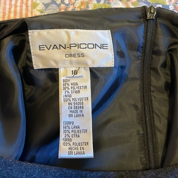 EVAN-PICONE -Gray/Black wool short sleeve Shift Dress. NWTags! - Picture 10 of 10